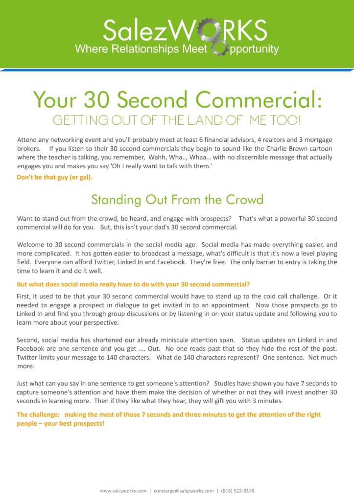 Your 30 Second Commercial