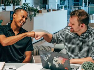 Professional practicing human-centered sales skills through authentic connection and problem-solving